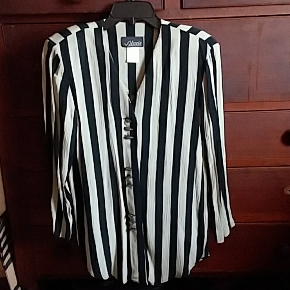 Vintage Alexis flowy striped crepe blouse